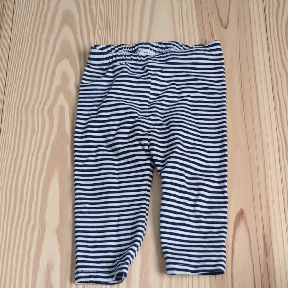 Hanna Andersson Navy and White Striped Leggings